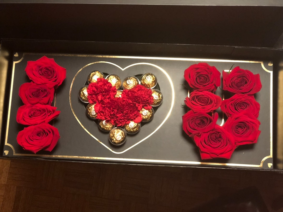 I Love You Rose & Chocolate Gift Box by LaDonna Flowers
