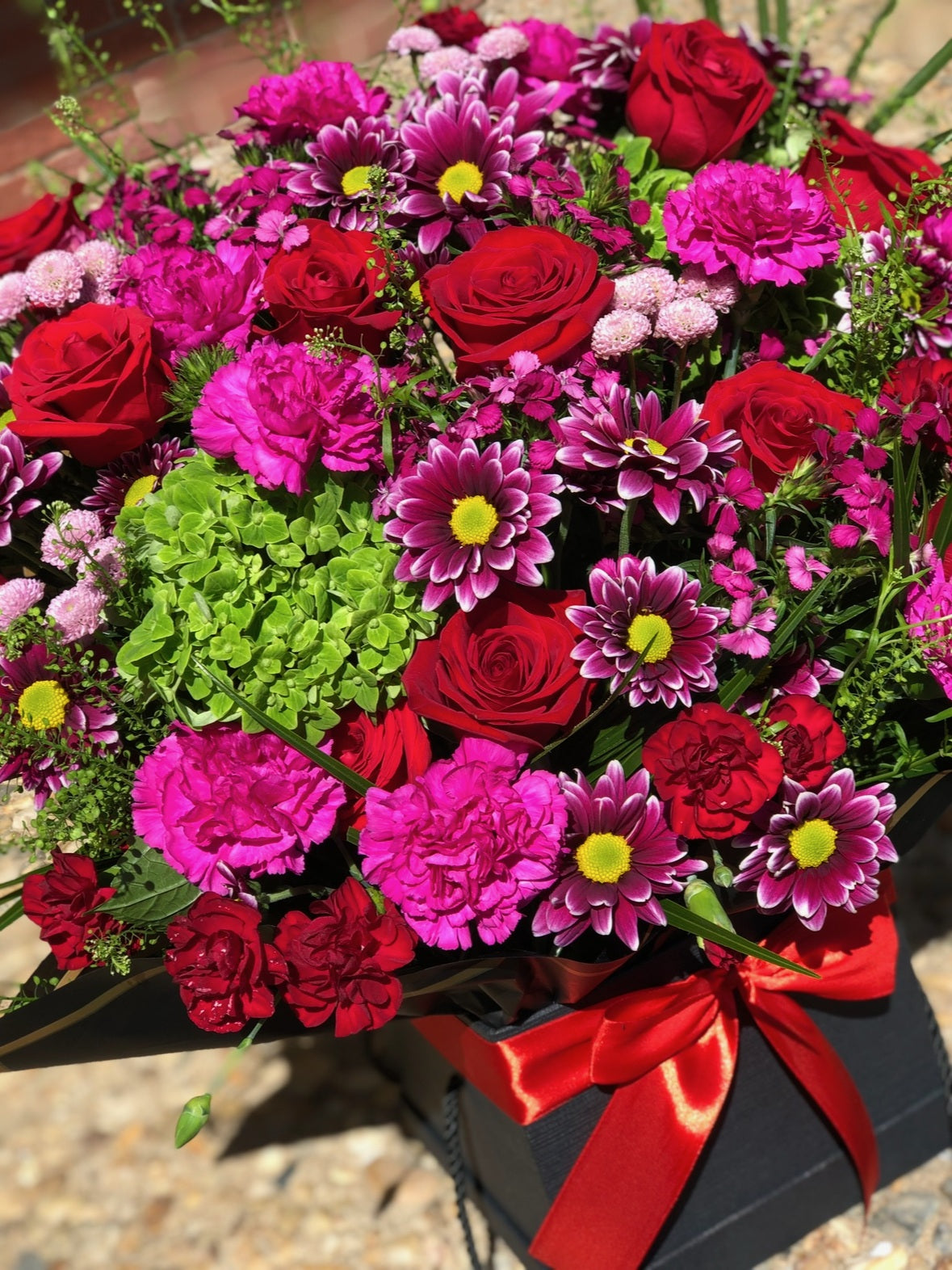 Berry Rose & Purple Daisy Bloom Box by LaDonna Flowers