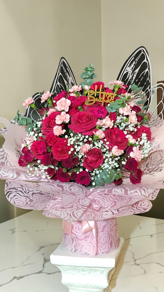 Pink Butterfly Jumbo Standing Bouquet by LaDonna Flowers