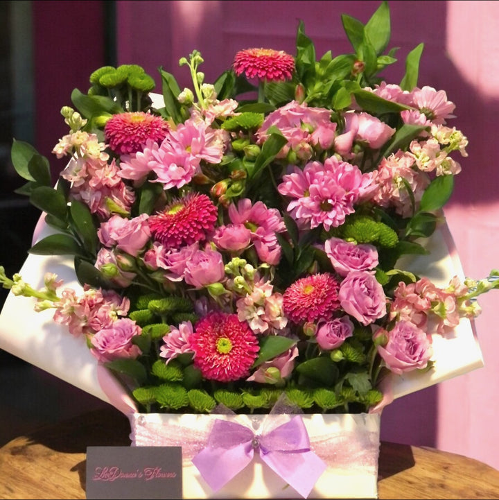 Pink Garden Flower Gift Box by LaDonna Flowers