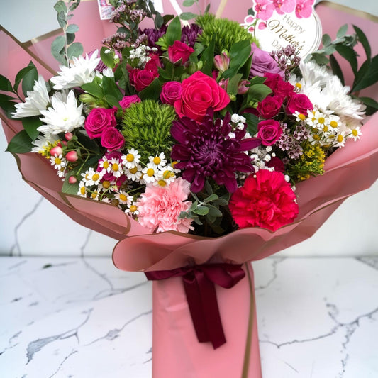 Pink Garden Mother's Day Standing Bouquet by LaDonna Flowers
