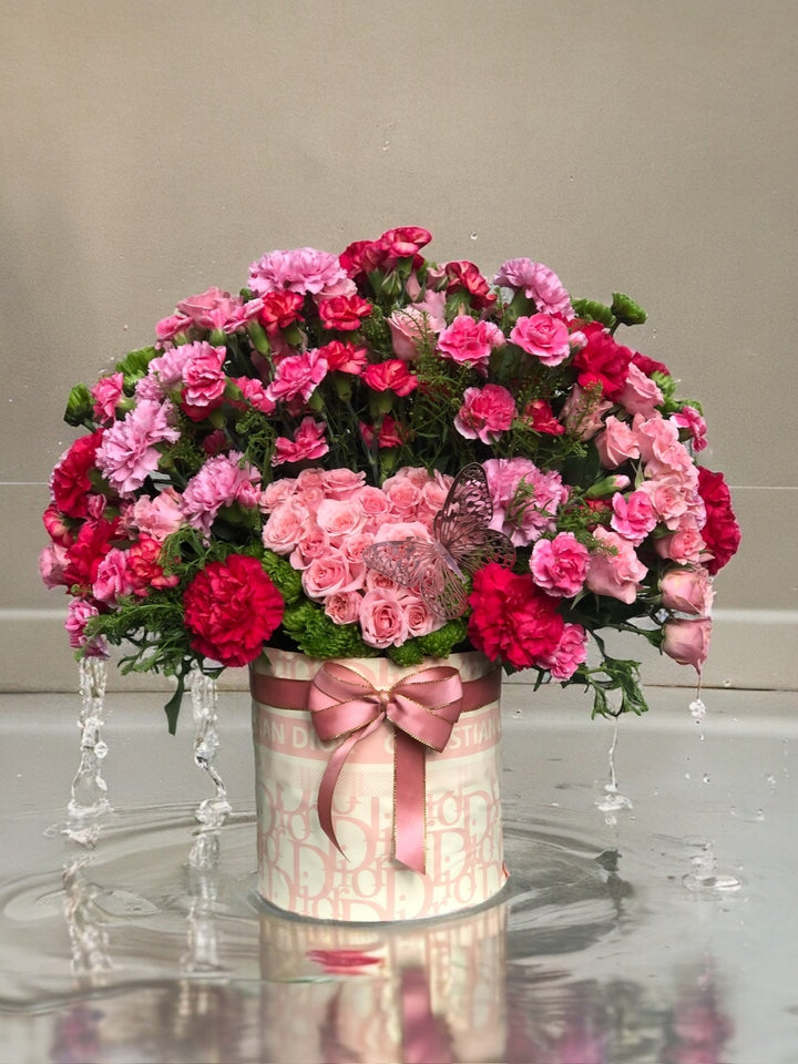 Pink Heart Rose & Carnation Bloom Box by LaDonna Flowers